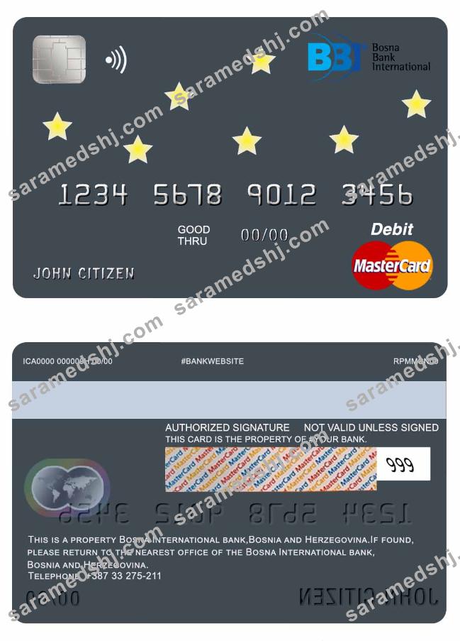 Bosnia and Herzegovina Bosna International Bank mastercard